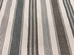 Schumacher Linen Jute Stripe Fabric- Montauban Stripe Nickel Greige 1.5 yd 65171