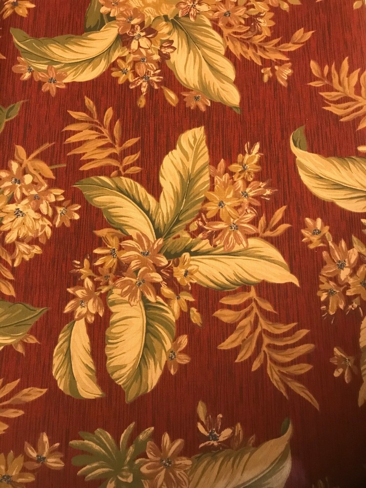 Over 12 Yds Rust background Medium Weight Upholstery/Drapery Fabric, poly blend