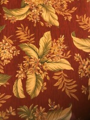 Over 12 Yds Rust background Medium Weight Upholstery/Drapery Fabric, poly blend