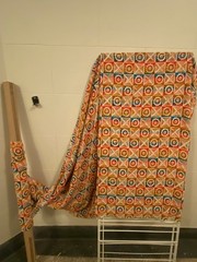 Silk Multicolor Geometric Pattern Brown Red Blue Beige Square Design