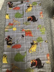 Vtg Large Remnants DINOSAUR Quilting Multi Two Piece 60×40 and 40×40