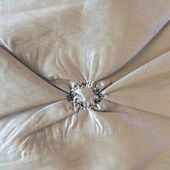 Vintage Luxury Home Decorating Fabric Ruched Copper Brown Shimmer w Blue 2.1 yds