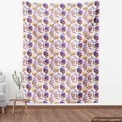 Lavender Cupcake Waterproof Fabric 36×58 inches