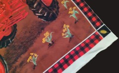 Red Farm Tractor Fleece Fabric Panel 49″ x 64″ Barn Farm Sewing Crafts Blanket