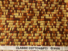 Corn Cob Kernels Cotton Fabric BY THE 1/2 YARD 42″ Wide Fall Autumn 2000