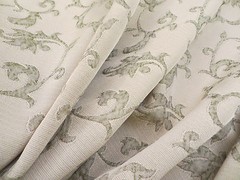 Moonlight Scroll, an allover textured decorator material on linen/rayon blend