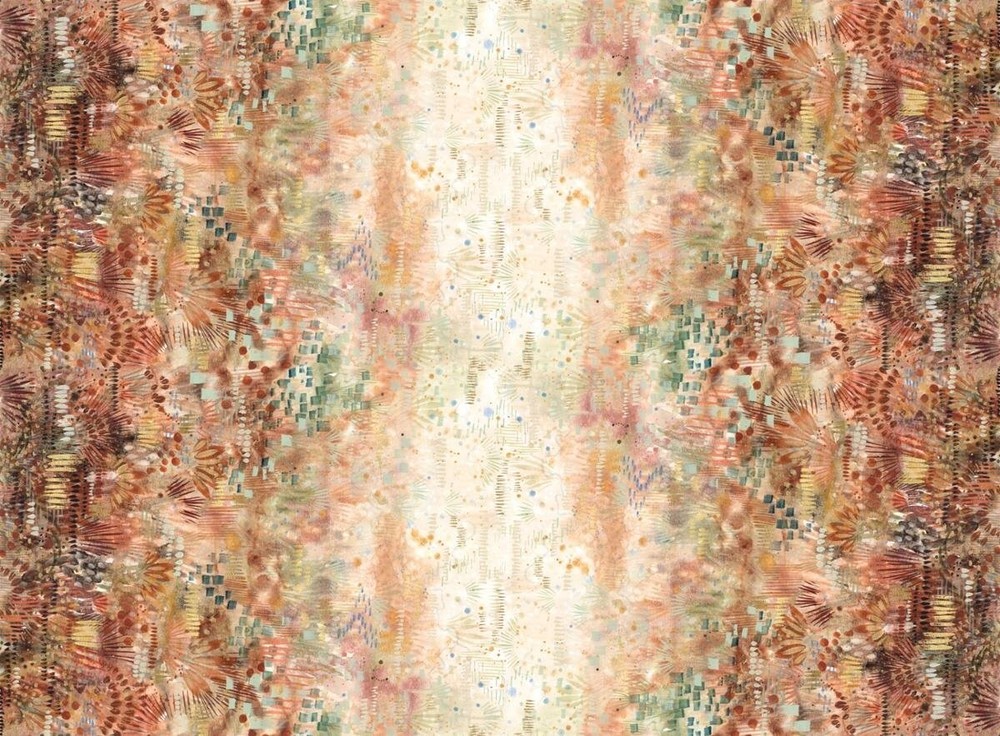 Cotton Desert Oasis Patterned Multicolor Fabric Print by the Yard D463.75
