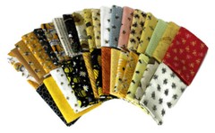10 Fat Quarters – Assorted Honey Bee Bumblebee Hive Honeycomb FQ Bundle M229.03