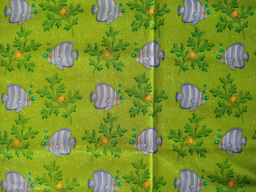 BTFQ Fabric Island Delight FreeSpirit Beach Tropical Angel Fish Starfish Seaweed