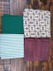 Lot of Purple and Green Fabric, lamps, stripes, solid color, 1lb 9oz