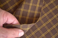 By 1/2 Yd, Gold & Brown Plaid Homespun Cotton, Andover/Morton/Simple Charm, B212