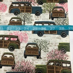 1 Yard 3 Wishes Touch of Spring Wagoneer in White Beth Albert Cotton Fabric BTY