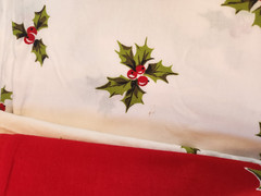 VIntage 50s Christmas Border Print Santa Claus 8 yards 34 W Extremely Rare MCM
