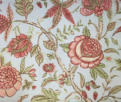 Fanfare in Blue Coastal BTY Thibaut Fabrics 51% Linen 49% Cotton 54″ Wide Floral