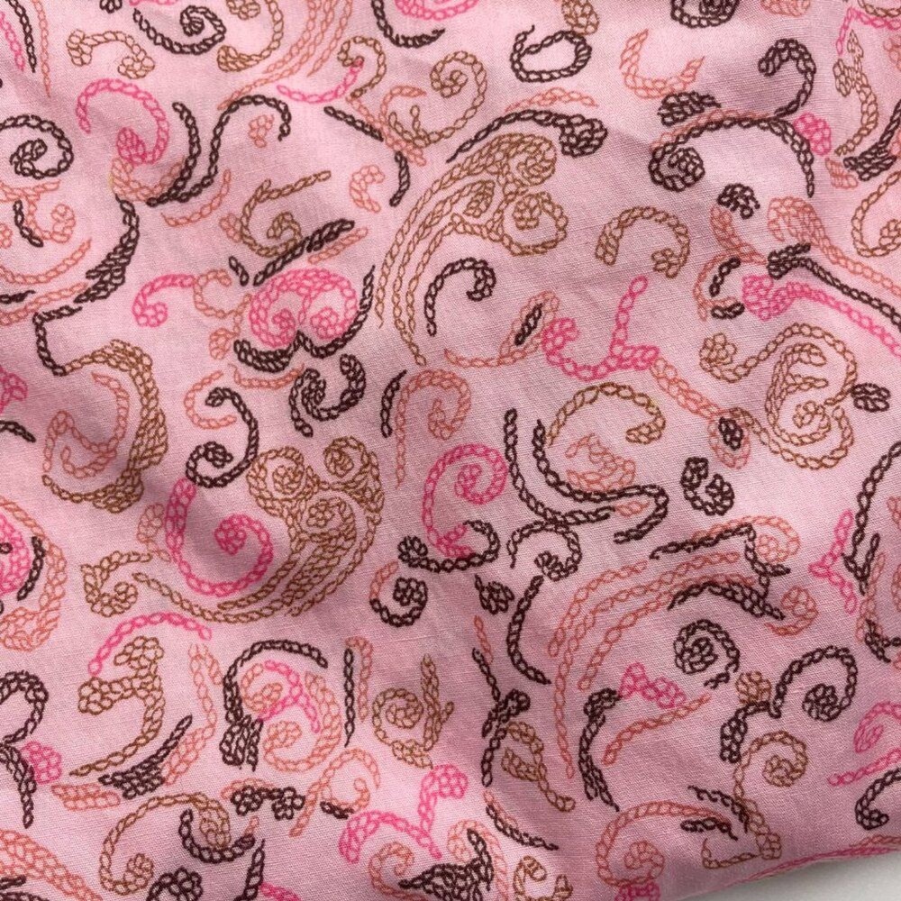 Fabric Incomplete Duvet Cover Project Sewing Crafting Pink Rope Cowgirl
