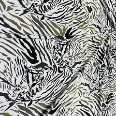 Animal Print Zebra with Gray Spandex Fabric 60″ wide by the Yard for Swimwear