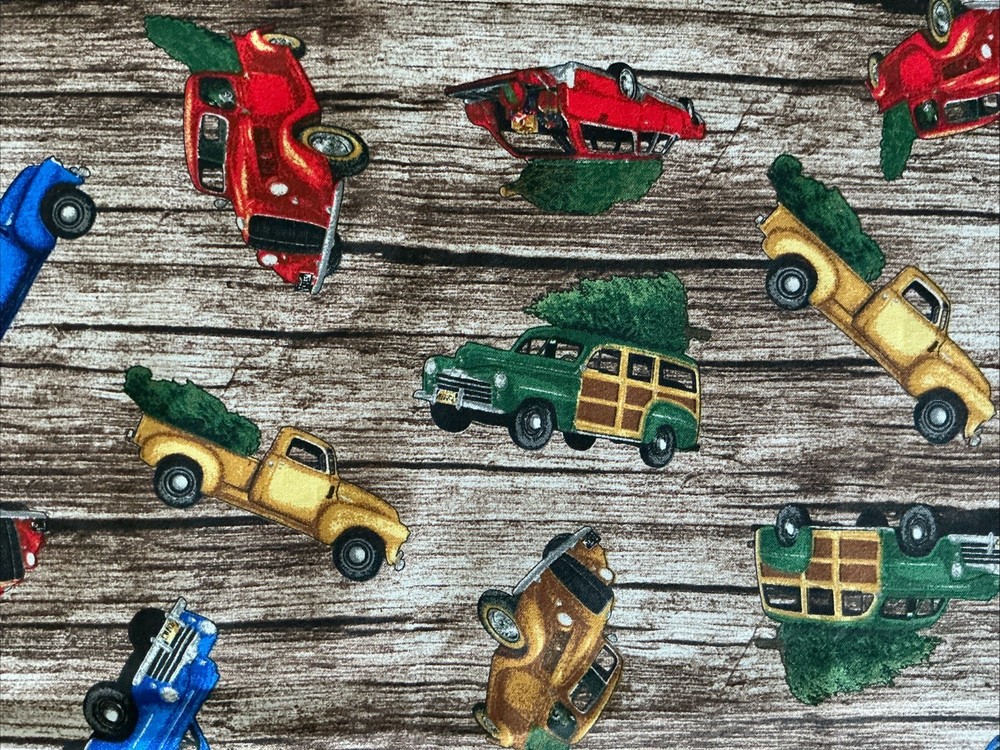 51” x 44” Trucks with Christmas Trees Patty Reed Fabric Traditions 2019