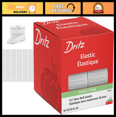 Non-Roll Woven Elastic 1.5″ x 10 Yards – White Sewing Craft Supply, Strong & Dur