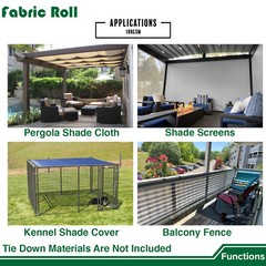 8ft Gray Sun Shade Fabric Roll Replaceable Canopy Pergola Multi-purpose Cloth