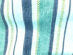 Richloom Outdoor Striped Fabric with Green Blue Weekender Lagoon by The Yard