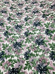 Fabric By The Yard Green Leaves Blush Mauve Floral Brocade Chenille Upholstery
