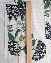 Joyeux Noel Red Poinsettia & White Magnolia Christmas Stockings Fabric Panel