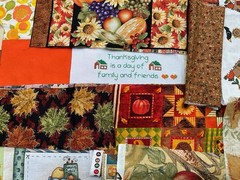 Thanksgiving Fall Autumn Fabric Scraps Quilting Slow Junk Journals Vintage – 30