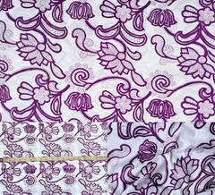 Indian Hand Block Print 60/60 Purple 100% Cotton Fabric by the Yard, Lightweight