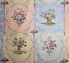 Joan Kessler Concord Fabric Floral Pink Pastel French Country Cotton Bows /BDFG4