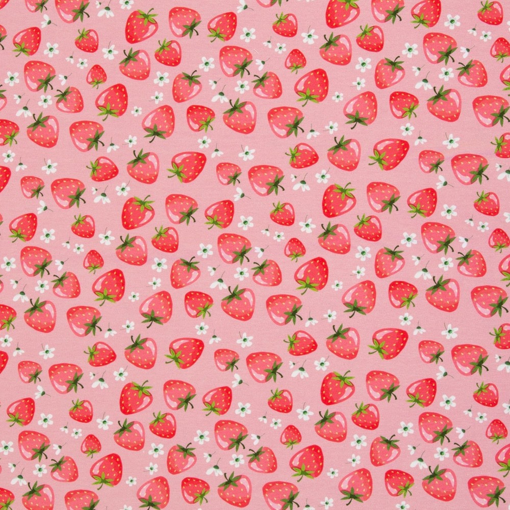 Preorder 1m x 1.50m Cotton Jersey Melody Strawberry Sprinkles Dress Fabric