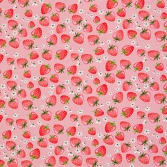 Preorder 1m x 1.50m Cotton Jersey Melody Strawberry Sprinkles Dress Fabric