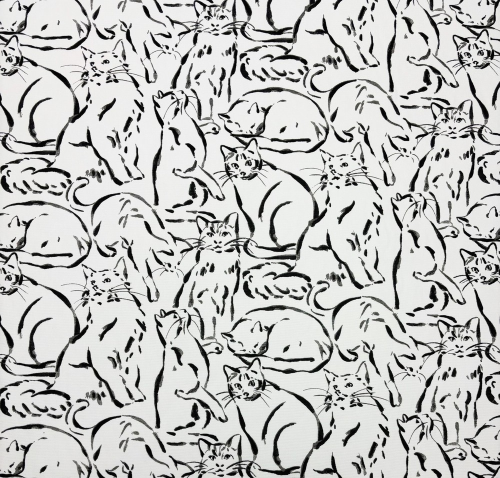 LACEFIELD DESIGNS PURRFECT PALS INK BLACK CATS KITTEN COTTON FABRIC BY YARD 55″W