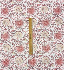STOUT GIBERTINI SUNSET RED FLORAL VINE HIGH END MULTIUSE FABRIC BY YARD 56″W