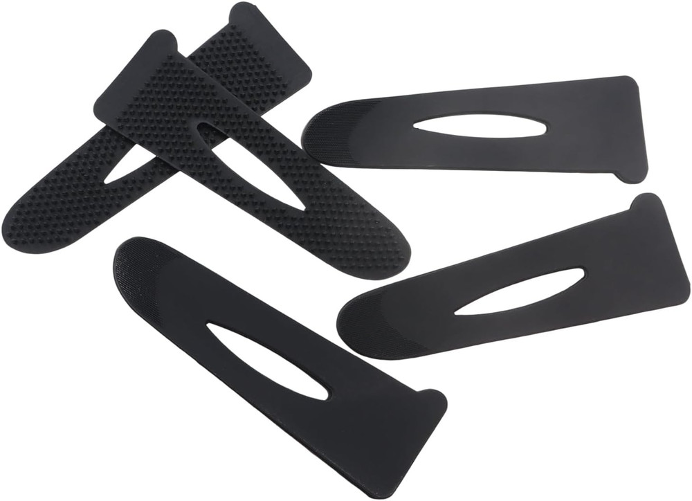 4 Pairs Fabric/Permanent Adhesive Back Tape 98X26.7X4.3Mm TPU Material Black Gar