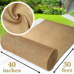 40″ x30 Feet Gardening Burlap Roll – Multipurpose Natural Burlap Fabric, High De
