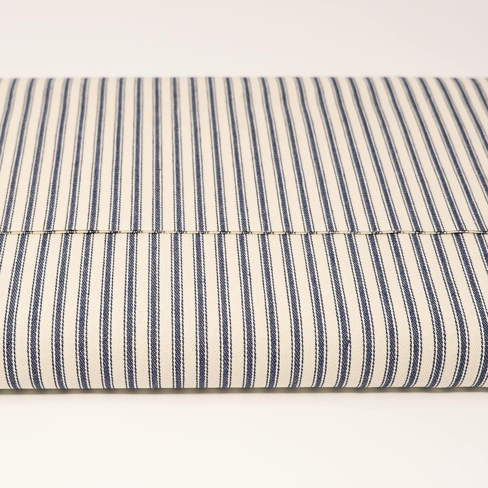 44/45″ 100% Cotton Woven Ticking Stripe Blue – 5 Yard Precut