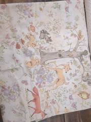 Lot of Fabric featuring forest animals and kittens, multicolor, 1lb 5oz
