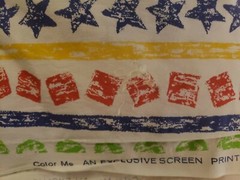 Preschool Shapes 36″ x 146” Color Me Screen Print Vintage Fabric Vibrant