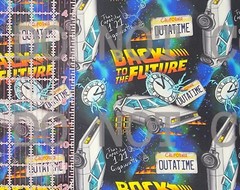 Custom 100% Cotton Woven Fabric Back To The Future Outatime By The 1/4 Yard