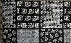 Vintage Black White Geometric Print Cotton Fabric 2 Yards 45″W Boho Modern