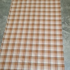 Orange & Brown Plaid Checkered Quilt Fabric Textiles 216″ x 66″ New Arrival