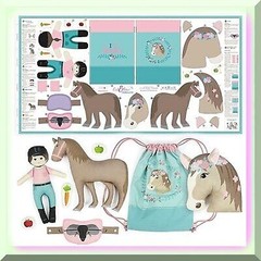 Horse-themed Fabric Sewing Kit with 8 Patterns
