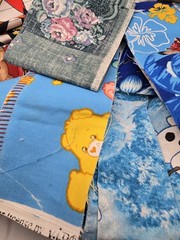 Small Lot Scrap Fabric Pieces Quilting Crafts Mixed Prints Novelty Remnants