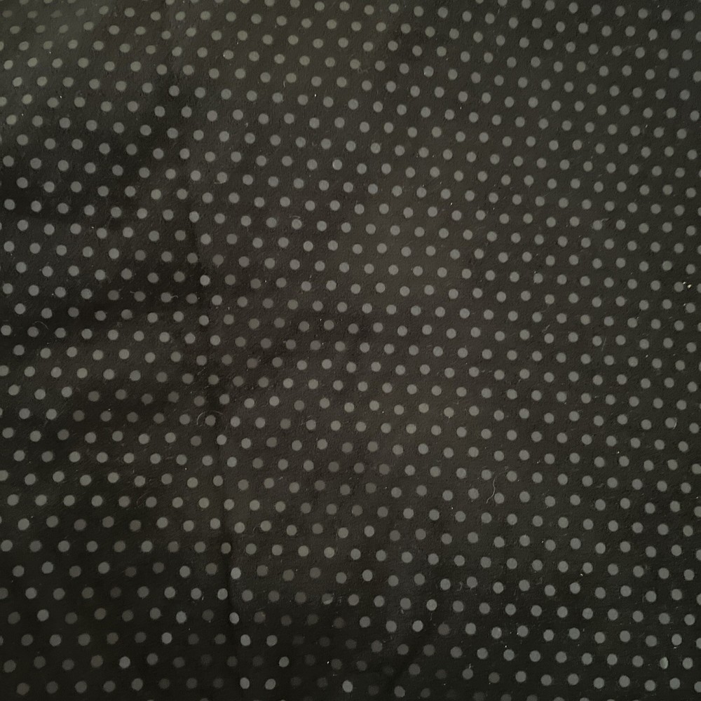 Cotton Fabric Black Shiny Mini Polka Dots 1 1/2 Yards x 66 Inches