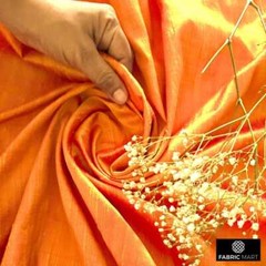 Saffron Orange Silk Dupioni Fabric By The Yard, 41 inches width Silk Fabric