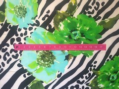 Fashion Fabric. Silky Satin, Synthetic / Polyester, 2 Yards by 59″ WOF, Floral &