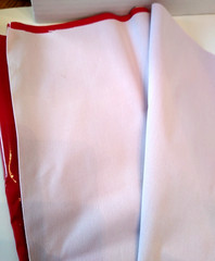 Red Shiny Vinyl With Knit Backing Sewing Costume Cosplay 18.5 X 55 Inch Piece
