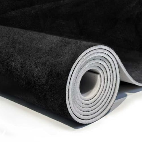 Suede Auto Headliner Fabric 96″ L × 60″ W with Foam Backing – 96″L×60″W Black