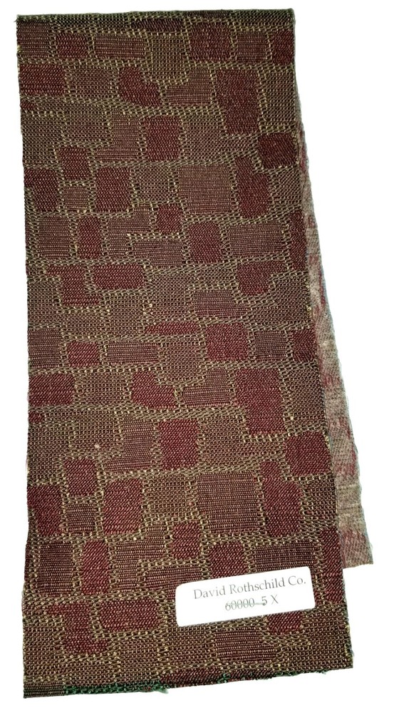 Upholstery Fabric Swatch Marroon With Evergreen 18.25″ X 4″ Swatch #5X