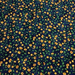 Fabri-Quilt Quilting Bee 8130 Blue Yellow Green Floral Cotton OOP Fabric 1yd